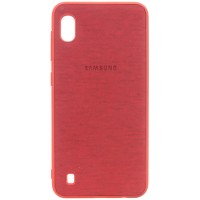 TPU чехол Textile Logo для Samsung Galaxy A10 (A105F) Червоний (17111)