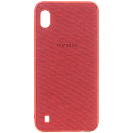 TPU чехол Textile Logo для Samsung Galaxy A10 (A105F) Красный (17111)