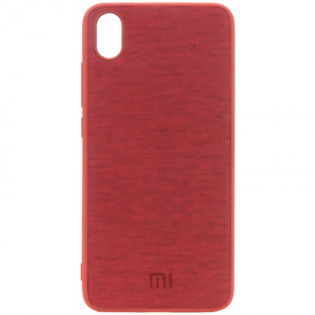 TPU чехол Textile Logo для Xiaomi Redmi 7A Красный (4806)
