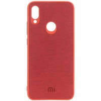 TPU чехол Textile Logo для Xiaomi Redmi Note 7 / Note 7 Pro / Note 7s Червоний (4811)
