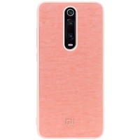 TPU чехол Textile Logo для Xiaomi Redmi K20 / K20 Pro / Mi9T / Mi9T Pro Рожевий (4817)