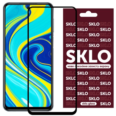 Защитное стекло SKLO 3D (full glue) для Xiaomi Redmi Note 9s / Note 9 Pro / Note 9 Pro Max Черный (19583)