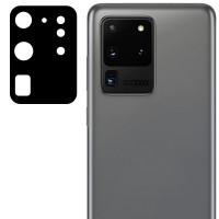 Гибкое защитное стекло 0.18mm на камеру (тех.пак) для Samsung Galaxy S20 Ultra Чорний (13442)