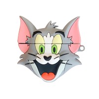 Силиконовый футляр Tom & Jerry series для наушников AirPods 1/2 + карабин С рисунком (16150)