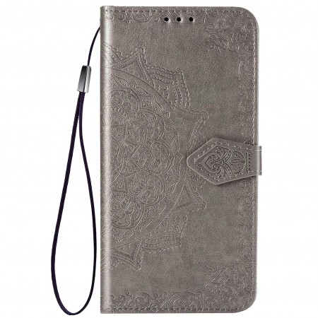 Кожаный чехол (книжка) Art Case с визитницей для Xiaomi Redmi Note 9s / Note 9 Pro / Note 9 Pro Max Серый (15173)