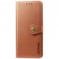 Кожаный чехол книжка GETMAN Gallant (PU) для Xiaomi Redmi Note 9s / Note 9 Pro / Note 9 Pro Max Коричневый (5097)