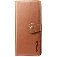 Кожаный чехол книжка GETMAN Gallant (PU) для Xiaomi Redmi Note 8T Коричневый (5093)