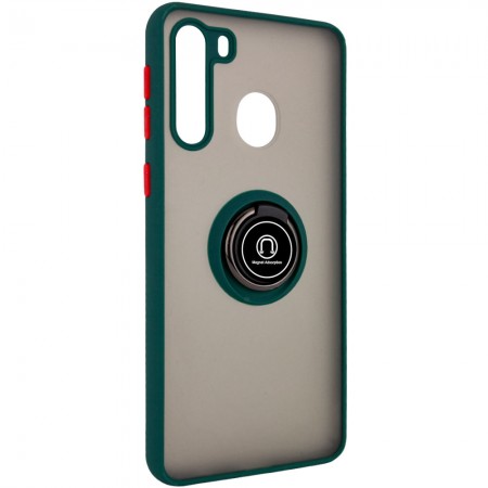 TPU+PC чехол Deen ColorEdgingRing for Magnet для Samsung Galaxy A21 Зелений (12476)