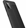 TPU чехол фактурный (с имитацией кожи) для Samsung Galaxy A41 Чорний (5176)