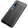TPU чехол фактурный (с имитацией кожи) для Xiaomi Mi 10 / Mi 10 Pro Чорний (17330)