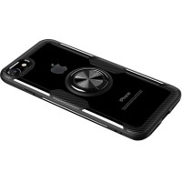 TPU+PC чехол Deen CrystalRing for Magnet (opp) для Apple iPhone 7 / 8 / SE (2020) Черный (23665)