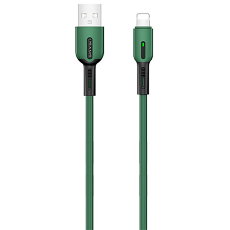 Дата кабель Usams US-SJ431 U51 Silicone USB to Lightning (1m) Зелёный (23667)