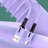 Дата кабель Usams US-SJ432 U51 Silicone USB to Micro USB (1m) Фіолетовий (14058)
