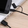 Дата кабель Usams US-SJ077 2in1 U-Gee USB to Micro USB + Lightning (1m) Чорний (27492)