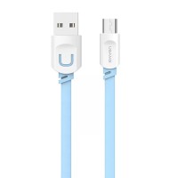 Дата кабель Usams US-SJ012 U-Trans USB to Micro USB (0.25m) Бірюзовий (14060)