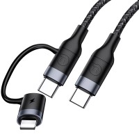Дата кабель Usams US-SJ403 U31 60W Fast charging Type-C to Type-C / Lightning (1.2m) Черный (14062)
