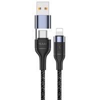 Дата кабель Usams US-SJ404 U31 30W Fast charging Type-C/USB to Lightning  (1.2m) Чорний (14063)