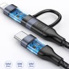 Дата кабель Usams US-SJ404 U31 30W Fast charging Type-C/USB to Lightning  (1.2m) Черный (14063)