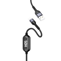 Дата кабель Usams US-SJ423 U48 Digital Display USB to Lightning (1.2m) Чорний (14071)