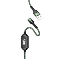 Дата кабель Usams US-SJ423 U48 Digital Display USB to Lightning (1.2m) Зелёный (14072)