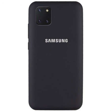 Чехол Silicone Cover Full Protective (AA) для Samsung Galaxy Note 10 Lite (A81) Черный (18481)