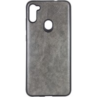 Кожаный чехол Lava для Samsung Galaxy M11 Серый (5519)