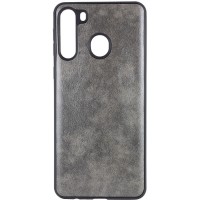 Кожаный чехол Lava для Samsung Galaxy A21 Серый (5529)
