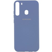 Чехол Silicone Cover Full Protective (A) для Samsung Galaxy A21 Сірий (5648)