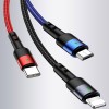Дата кабель Usams US-SJ410 U26 3in1 USB to Combo 2A (0.35m) Черный (14079)
