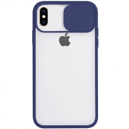 Чехол Camshield mate TPU со шторкой для камеры для Apple iPhone X / XS (5.8'') Синий (5713)