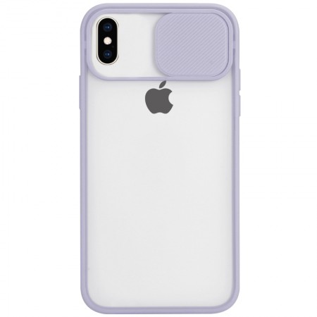 Чехол Camshield mate TPU со шторкой для камеры для Apple iPhone X / XS (5.8'') Сиреневый (5714)