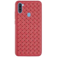 PU чехол-накладка Epik Weaving series для Samsung Galaxy A11 Красный (5750)