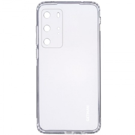 TPU чехол GETMAN Clear 1,0 mm для Huawei P40 Pro Білий (23363)
