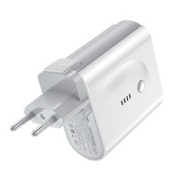 СЗУ + Power Bank Joyroom D-T189 (USB/Type-C) 5000 mAh Білий (13767)