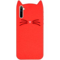 Силиконовая накладка 3D Cat для Realme 6 Червоний (5819)