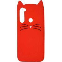 Силиконовая накладка 3D Cat для Samsung Galaxy A21 Красный (5825)