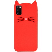 Силиконовая накладка 3D Cat для Samsung Galaxy A41 Червоний (5827)