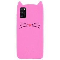 Силиконовая накладка 3D Cat для Samsung Galaxy A41 Рожевий (5828)