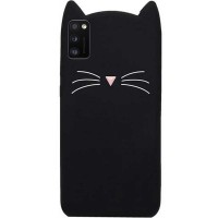 Силиконовая накладка 3D Cat для Samsung Galaxy A41 Черный (5826)