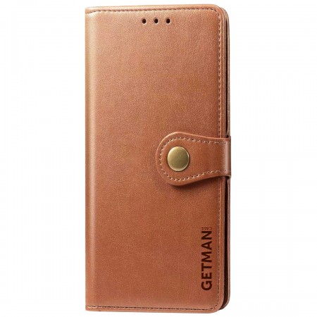 Кожаный чехол книжка GETMAN Gallant (PU) для Xiaomi Redmi Note 9 / Redmi 10X Коричневий (5868)