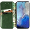 Кожаный чехол книжка GETMAN Cubic (PU) для Xiaomi Mi Note 10 Lite Зелёный (5850)