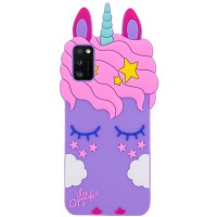 Силиконовая накладка 3D Little Unicorn для Samsung Galaxy A41 Фіолетовий (5884)