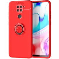 TPU чехол Deen ColorRing под магнитный держатель (opp) для Xiaomi Redmi Note 9 / Redmi 10X Красный (5890)