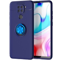 TPU чехол Deen ColorRing под магнитный держатель (opp) для Xiaomi Redmi Note 9 / Redmi 10X Синій (5889)