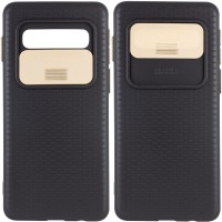 Чехол Camshield Black TPU со шторкой защищающей камеру для Samsung Galaxy S10 Чорний (5936)
