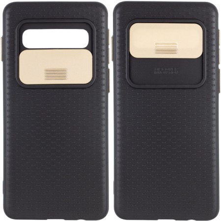 Чехол Camshield Black TPU со шторкой защищающей камеру для Samsung Galaxy S10 Чорний (5936)