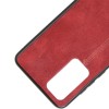 Кожаный чехол Line для Samsung Galaxy A41 Червоний (6062)