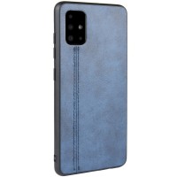 Кожаный чехол Line для Samsung Galaxy A51 Синій (6065)