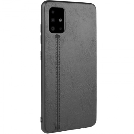 Кожаный чехол Line для Samsung Galaxy A51 Черный (6064)