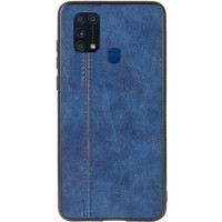 Кожаный чехол Line для Samsung Galaxy M31 Синій (6070)